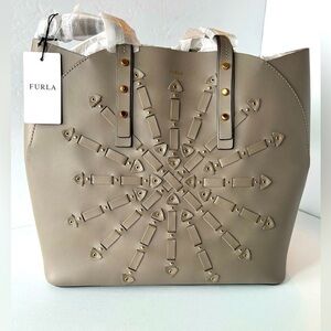 FURLA NWT Taupe Colored Leather Tote